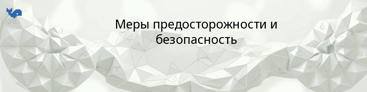 Меры предосторожности и безопасность