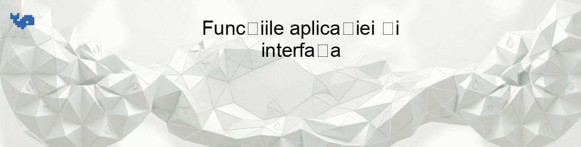 Funcțiile aplicației și interfața