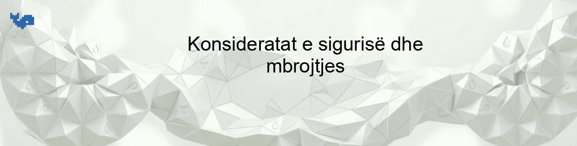 Konsideratat e sigurisë dhe mbrojtjes