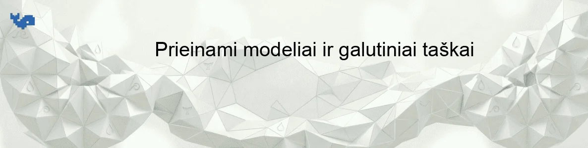 Prieinami modeliai ir galutiniai taškai