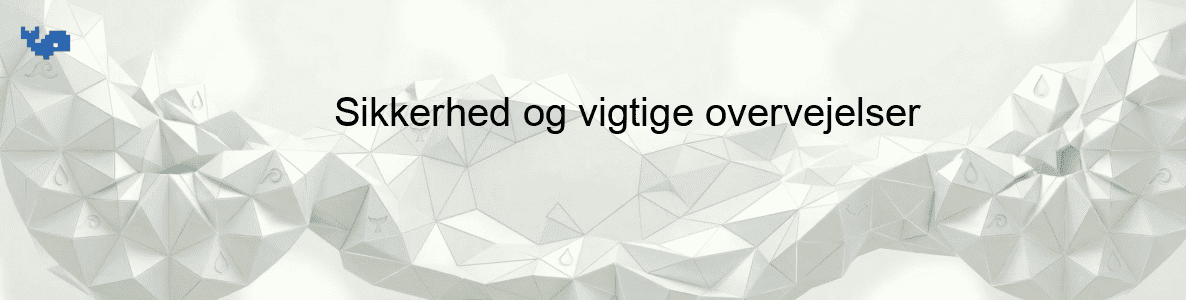 Sikkerhed og vigtige overvejelser