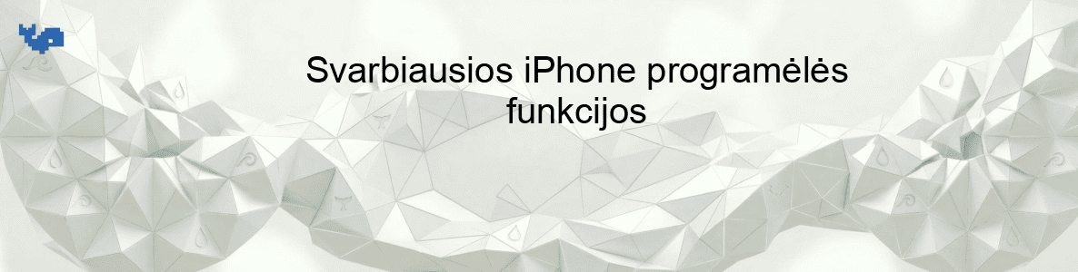 Svarbiausios iPhone programėlės funkcijos