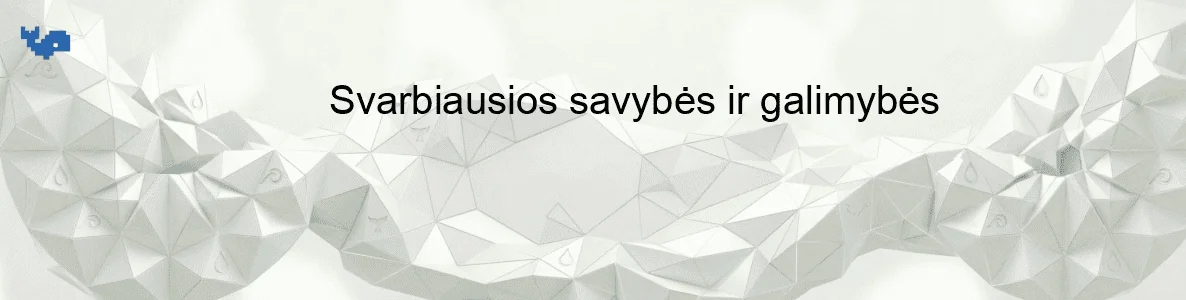 Svarbiausios savybės ir galimybės