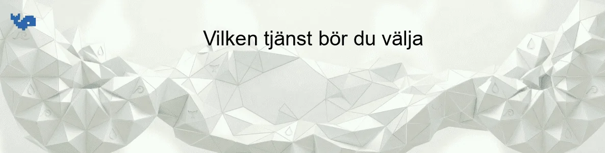 Vilken tjänst bör du välja
